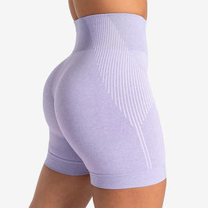 Pantalones cortos de Yoga de cintura alta sólidos de alta calidad, pantalones de Fitness para mujer con bolsillos laterales, melocotón, transpirable, que absorbe el sudor - Product Image 5