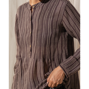 Blusa NIVA Tejida a Mano, Transpirable, de Lino/Bambú, con Logotipo Bordado, Corte Holgado, Talla XL, Diseño a Rayas y Sólido, Estilo 3D para Fiesta - Product Image 4