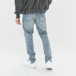 Pantalones Vaqueros de Mezclilla Rectos para Hombre, Personalizados, a la Moda, al por Mayor, con Logotipo Personalizado, Ajustados, Ligeros y Transpirables para Invierno - Product Image 3