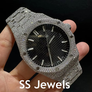 นาฬิกาโครโนกราฟน้ำแข็งขนาด41มม. สไตล์ฮิปฮอปหรูหราเครื่องทดสอบสายสแตนเลส - Product Image 1