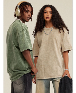 เสื้อยืดวินเทจผ้าฝ้าย 100% น้ำหนัก 270 กรัม ซัมเมอร์ 2026 ล้างสีแบบแอซิดวอช สโตนวอช พิมพ์ลายกราฟิกโลโก้ตามสั่ง - Product Image 4