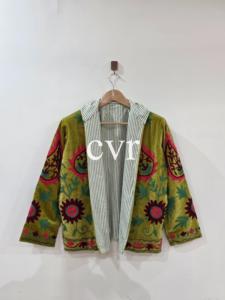 Manteau de luxe pour femme, manteau en velours fait main, Suzani, vêtements d'extérieur écologiques, broderie à la main, hiver, bohème, pour les occasions spéciales - Product Image 6