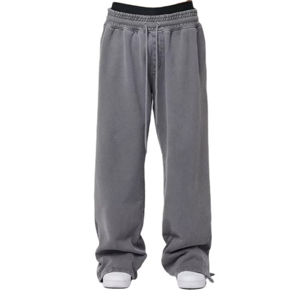 Pantalones Deportivos Personalizados de Estilo Urbano para Hombre, Corte Holgado, Vintage, Tejido Grueso, Cintura Alta, Pierna Ancha, de Alta Calidad - Product Image 1