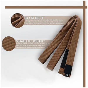 Ceintures BJJ de couleur et de conception personnalisées de qualité professionnelle Ceinture durable 100% coton Art martial Bjj Judo Karaté - Product Image 3