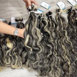 Cabello de trama ondulado natural de color de alta calidad cabello humano vietnamita cabello crudo sin desprendimiento ni enredos - Product Image 1