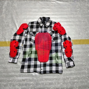 เสื้อนักขี่จักรยานผ้าฝ้ายผ้าสักหลาดสำหรับมอเตอร์ไซค์ผ้าสักหลาดลาย Aramid ใหม่ระดับ2 CE สีแดง2025มาใหม่ - Product Image 1