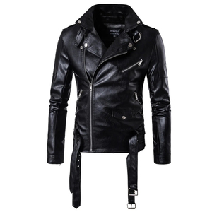 Chaqueta de cuero de gran tamaño de alta calidad con logotipo bordado personalizado con chaqueta de cuero de bombardero de béisbol para hombres - Product Image 1