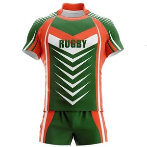 Conjunto de uniforme de rugby de poliéster de alta calidad personalizable, ropa deportiva transpirable con diseño único, incluye nombre de equipo personalizado - Product Image 5