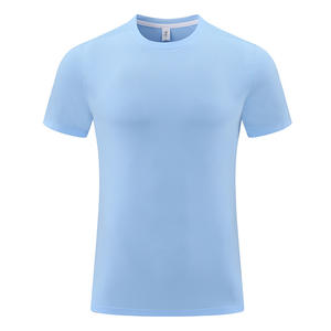Camiseta de punto de entrenamiento físico de secado rápido para hombre con logotipo personalizado para deportes al aire libre y correr en verano - Product Image 3