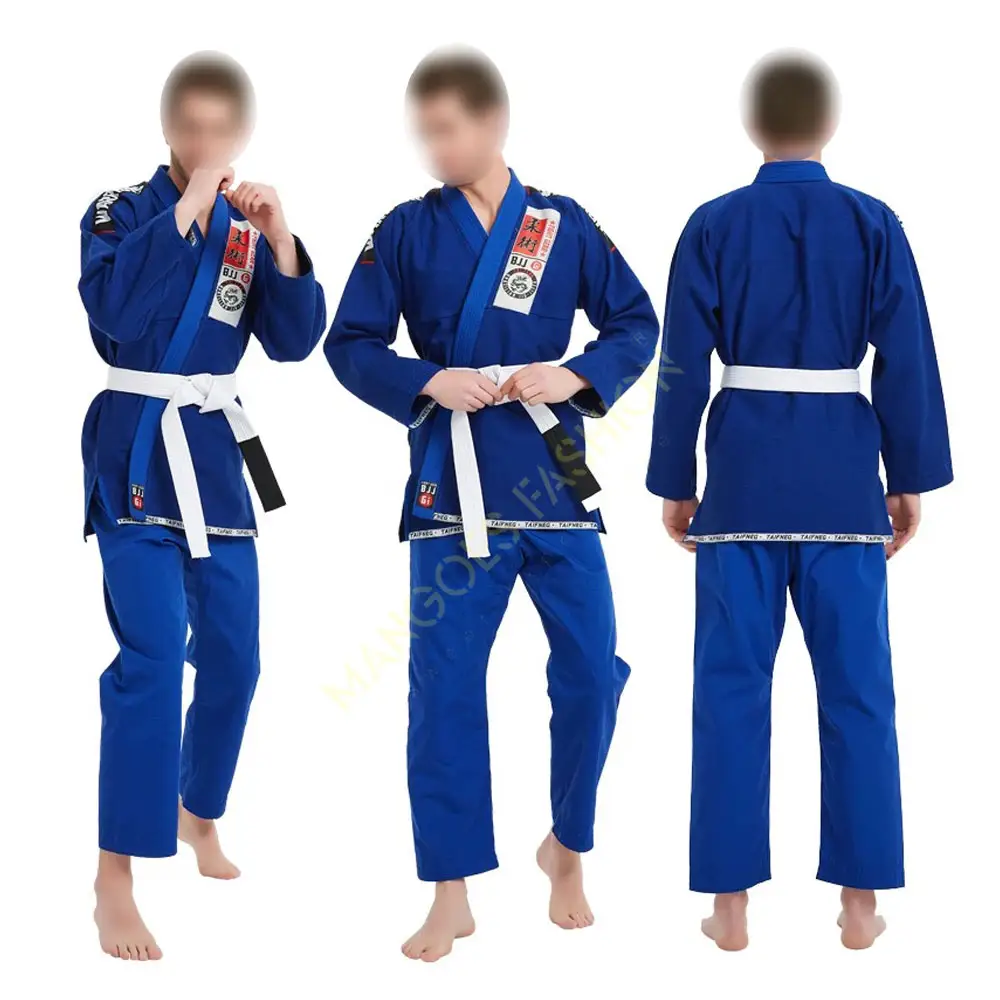 Leggero Jiu Jitsu Gi brasiliano per uomo e donna-prescretk kimono uniforme da grapping in un colore blu sorprendente, cintura BJJ gratuita