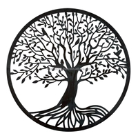 Décoration murale en fer découpé au laser, motif arbre de vie, faite à la main et personnalisée, pour la maison et le jardin, design moderne antirouille