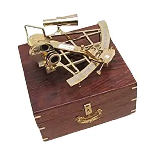 Sextant Brass with Wood Case All Time Nautical Gift Option for Anyone with Polish Cloth