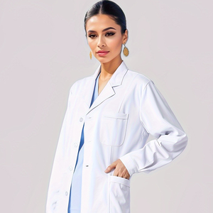 Blouse de laboratoire non tissée infusée de spandex unisexe respirante uniforme d'hôpital de mode pour les médecins et les patients vente en gros en usine - Product Image 4