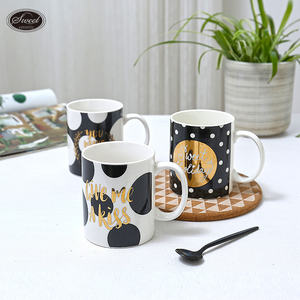 SWT Estilo nórdico Pretty Promoción Tazas Agua Cocina Calcomanía Logotipo dorado Color Tazas de café de cerámica personalizadas para regalo - Product Image 2