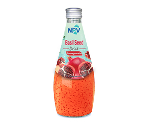 Bebida de semilla de albahaca con sabor a Granada, botella de vidrio de 290 ml, Etiqueta Privada, muestra gratis, diseño gratis - Product Image 1