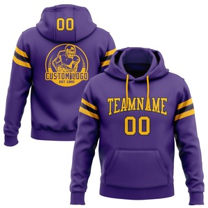 Direct Industry Wholesale 3D Embroidered Custom Stitched <b>Purple</b> Gold-Black Football Pullover <b>Sweatshirt</b> Hoodie - Product Image 1