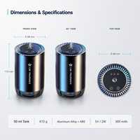 Diffuseur d'arômes pour voiture ciel étoilé, diffuseur d'air ultrasonique portable, rechargeable par USB type-C, lumière LED, 50 mL