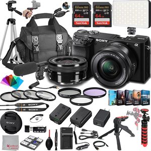 16-50mm 55-210mm Mirrorless Video <b>Camera</b> with Wide Angle Telephoto Lenses 128GB Memory Card Tripod Case <b>Filters</b> Spare Parts - Product Image 4