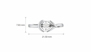 14K Gold & Natural Diamond Women's Luxury Swirl Ring with 4 Round Brilliant Cut <b>Stones</b> | 0.05Ctw Gold Plated Dailywear - Product Image 2