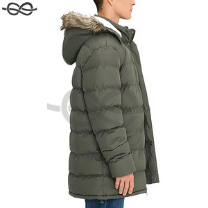 Abrigos largos de invierno para hombre Chaquetas gruesas aisladas con capucha hinchadas resistentes al agua cálidas con Capucha ajustable - Product Image 3