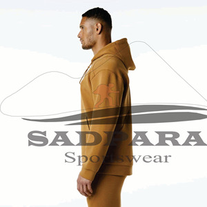 Sweat à capuche de gym pour hommes avec logo personnalisé durable confortable poids lourd imprimé bouffant brodé solide en vrac sweats à capuche élégants - Product Image 4