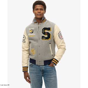 Chaqueta Universitaria de Béisbol para Hombre, Estilo Conciso, Personalizada, de Poliéster y Algodón, con Bordado Chenille, Estilo Varsity - Product Image 6