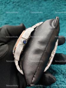 New 40 MM Luxury Customize Automatic Mechanical Stainless Steel Rose Color Hip Hop VVS Moissanite <b>Iced</b> <b>Out</b> <b>Watch</b> From India - Product Image 4