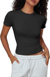 Camiseta Urbana de Talla Grande para Mujer, Fibra Transpirable, Sensación Suave, Ajuste Delgado, Flexibilidad Suave, Caída Ligera, Borde Limpio, Silueta Moderna, Textura Veraniega - Product Image 5