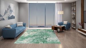 Tapis en laine noué à la main de haute qualité, style persan, motif abstrait, antibactérien, résistant aux taches, écologique, antidérapant, en PET - Product Image 4