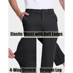 High Street Plain Dyed Colored Men's Casual Golf Pants Transpirable 100% Algodón Lona Mediados de cintura Loose Fit Cordón Pantalón - Product Image 5