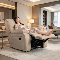 Fauteuil inclinable simple, chaise manuelle en tissu avec poignée latérale pour le mobilier de salon