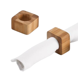 Servilleteros de madera natural hechos a mano Decoración de mesa soporte de tejido para decoración de hogar y restaurante para bodas - Product Image 4