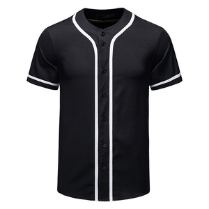 Camiseta de Béisbol Unisex, Ropa Deportiva de Talla Grande, Transpirable, Sólida, con Rayas en Contraste, Botones, 100% Poliéster, Absorbe la Humedad, Cuello Redondo - Product Image 5