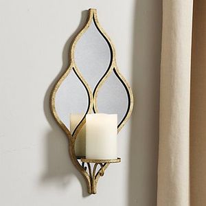 Applique murale en fer doré antique, porte-bougie pour la décoration de la maison, salon, lieu de mariage, support de pilier vintage de luxe - Product Image 1