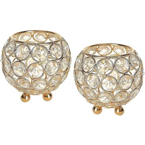 เชิงเทียนลวดชุบสังกะสีประดับลูกปัดคริสตัลสำหรับงานแต่งงานหรือที่บ้าน - Product Image 2