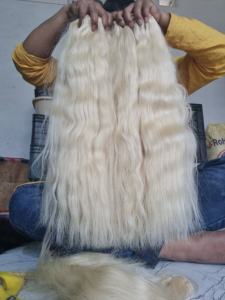 Extensiones de cabello de trama a granel de rubio virgen indio Cabello sedoso y crudo Temple Blonde Hair Style - Product Image 4