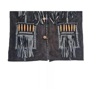 แจ็คเก็ตหนังคาวบอย PU สำหรับผู้ชาย,พร้อมกระเป๋าด้านนอกเสื้อแจ็คเก็ตคาวบอยคุณภาพสูงสำหรับผู้ชาย - Product Image 5