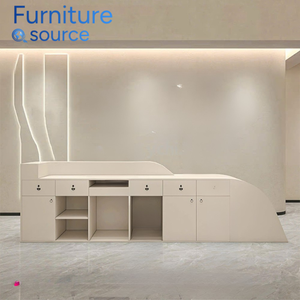 Bureau d'accueil contemporain en bois-Bureau élégant en bois avec surface en mélamine MDF et rangement-Fabricant vietnamien qualifié - Product Image 4