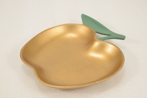 Sang Trọng Vàng Apple món ăn phục vụ Platter và khay tiệc cưới Bảng trang trí phụ kiện phục vụ khay lớn với lá - Product Image 5