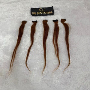 Clip de cabello humano natural en extensión Calidad Premium Templo indio Raw Single Drawn Natural Wave Extensión de cabello Clip Streak - Product Image 1