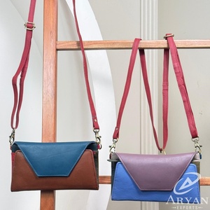 Portefeuille en cuir coloré sac à main Mini sac en cuir recyclé de haute qualité pour portefeuille à trois volets de téléphone au design unique personnalisé pour femmes - Product Image 1