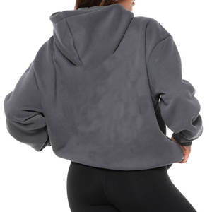 En vrac Premium Plain Hoodies Régulier Haute Qualité Coton Streetwear Pull Blanc Distressed Surdimensionné Hiver Poche 500gsm - Product Image 4