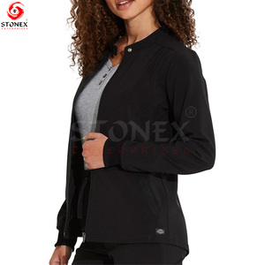 Custom Made Lady Doctor Moto Style Scrub Chaquetas Uso hospitalario Ropa de invierno Warm Up Slim Fit Jacket - Product Image 3