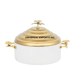 Cazuela de Metal de acero inoxidable con acabado personalizado, cazuela de diseñador hecha a mano, superventas, nuevo calentador de alimentos de Metal de lujo - Product Image 3