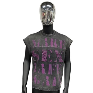 Camiseta Gráfica Oversize Personalizada para Hombre, Estilo Urbano, Alta Calidad, 100% Algodón, Vintage, Lavado Ácido, Corte Cuadrado - Product Image 1