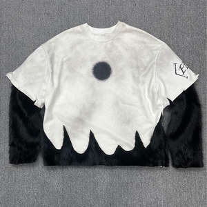 Sweat-shirt de luxe pour homme Streetwear |   Manches en fourrure double couche avec logo brodé et impression DTG - Product Image 1