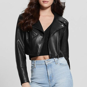 Chaqueta Corta de Cuero para Mujer, Informal, con Logotipo Personalizado, Cuello Alto, Invierno, Mejor Calidad 2026 - Product Image 2