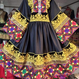 Conjunto de Vestido con Estampado Completo Transpirable, Bordado Kuchi, Traje de Novia Pathani, Traje Afgano Vintage, Conjuntos Personalizados OEM - Product Image 2