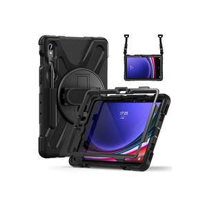 Étui de protection Netzy pour tablette Galaxy Tab S10 Lite Zore Defender, coque en silicone noire avec accents en TPU, PU, PC et cuir PU - Product Image 3