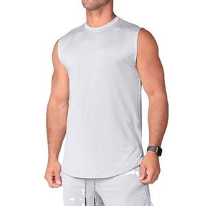 190 Gsm Round Neck Sleeveless Regular Fit Muscle Bodybuilding Fitness Wear Blank Plain Low Price Sportswear Trendy Tank Top - Product Image 2